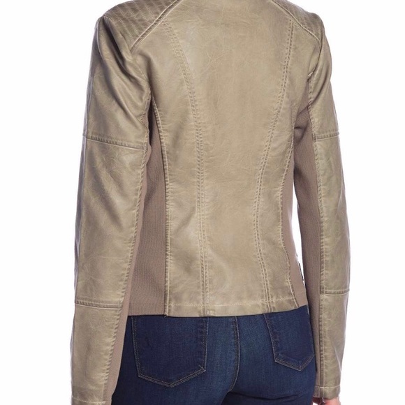 Distressed moto faux leather jacket - Picture 3 of 4